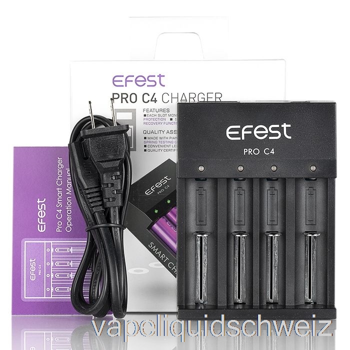 Efest Pro C4 4-Bay Smart Batterieladegerät Vape Schweiz
