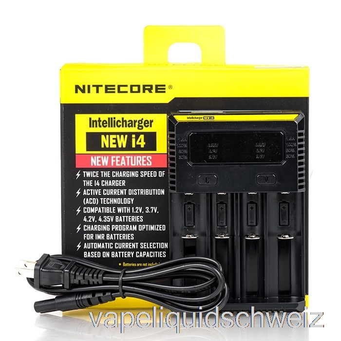 Nitecore I4 Batterieladegerät V2 (4-Bay) Vape Ohne Nikotin
